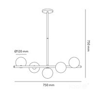 Lampa wisząca GLOBE ELEGANCE GOLD S5 5xG9 Kobi Design