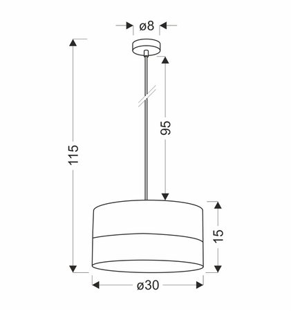 Porto lampa wisząca czarny 1x60w e27 abażur czarny+fornir