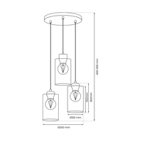 Milagro - Lampa wisząca MADERA 3xE27