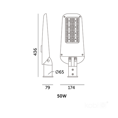 Oprawa drogowa LED ULTIMATE STREET 50W 4000K IP66 Kobi Pro