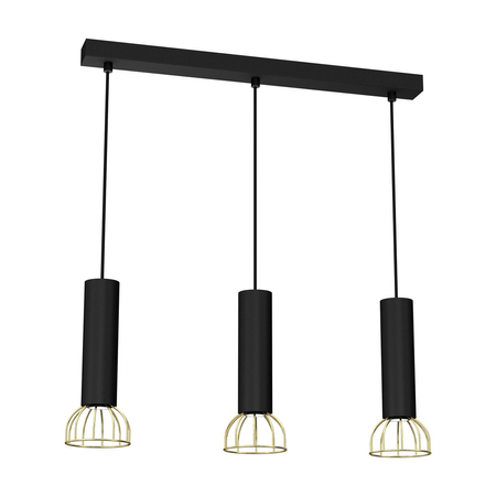 Milagro - Lampa wisząca DANTE Black/Gold 3x mini GU10