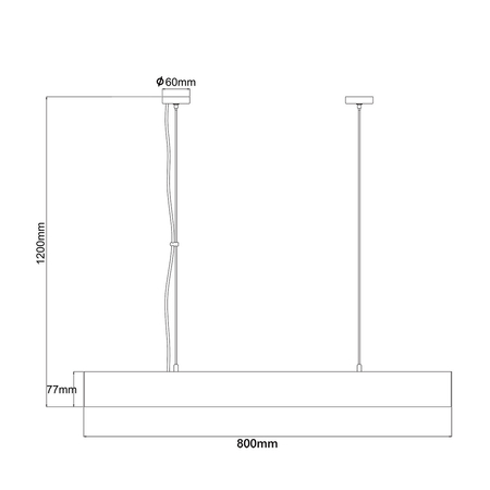 Lampa Wisząca Mira M 80 cm Biała Sterowanie Tuya 32W LED Zmienna Barwa CCT