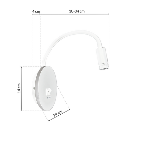 Milagro - Lampka nocna BASE 8W+2W WHITE