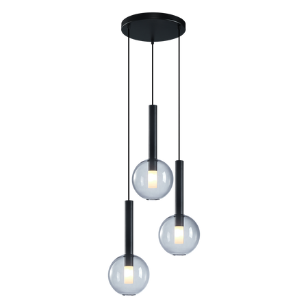 Milagro - Lampa wisząca NIKO BLACK 3xG9
