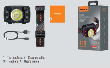Latarka czołowa LED 5W + COB IP65 czujnik ruchu