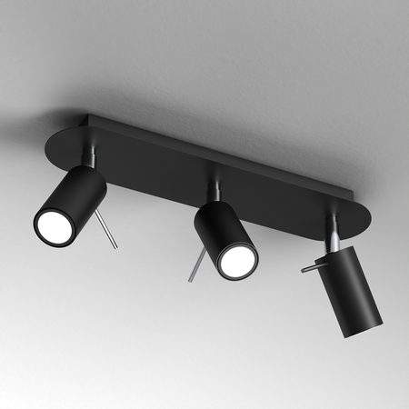 Milagro - Lampa sufitowa PRESTON BLACK/CHROME 3x mini GU10