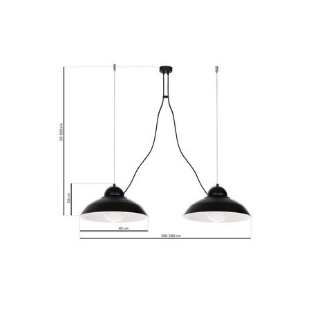 Milagro - Lampa wisząca GUSTAV BLACK 2xE27