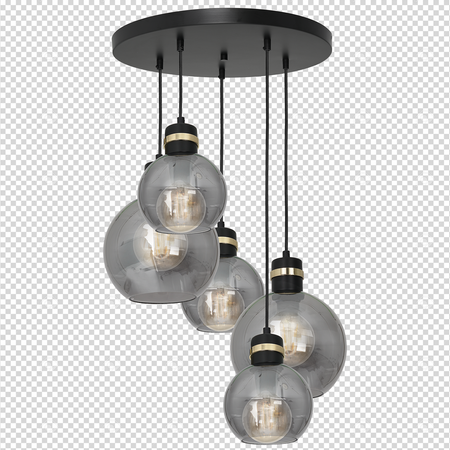 Milagro - Lampa wisząca OMEGA BLACK/GOLD 5xE27  Koło