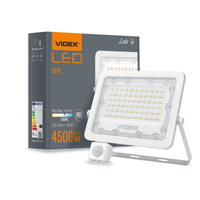 Naświetlacz LED biały czujnik ruchu halogen 50W VLE-F2e-505W-S