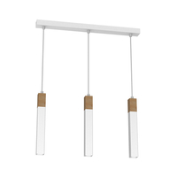 Milagro - Lampa wisząca SOLO SAWN WHITE / PATINATED WOOD 3x mini GU10