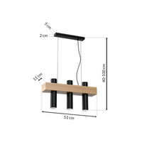 Milagro - Lampa wisząca WEST BLACK 3xGU10