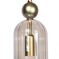 Lampa Dekoracyjna Wisząca Szklana AM203 1xE14 Złota REGINA