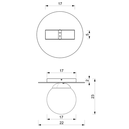 Milagro - Lampa sufitowa PLATO 1xE14
