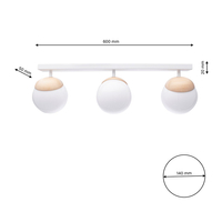 Milagro - Lampa sufitowa SFERA WOOD 3xE14