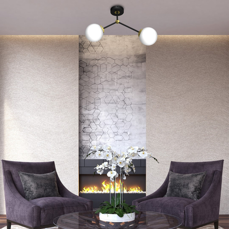 Milagro - Lampa sufitowa JOY BLACK / GOLD 2xE14