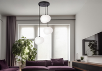 STONES lampa wisząca talerz czarny 20cm 3x40W E27 klosz biały