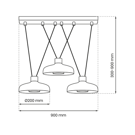 Milagro - Lampa wisząca LINEA 3xGX53