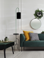 RAVELLO LAMPA PODŁOGOWA CZARNY+ZIELONY 1X40W E14 ABAŻUR CZARNY