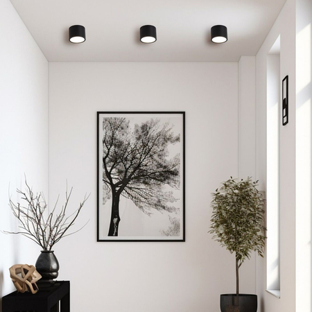 Oprawa Sufitowa Natynkowa Kendal 6cm Czarna Wodoszczelna Klasa IP65 GX53