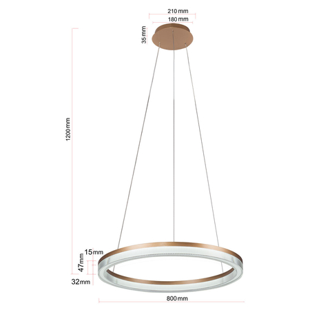 Lampa wisząca Midway Cristal Triangle złoto - transparentna LED CCT
