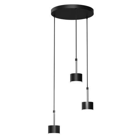 Milagro - Lampa wisząca ARENA BLACK/SILVER 3xGX53