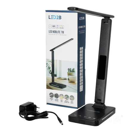 Lampka biurkowa LED NOBLITE 7W  CCT Czarna LED2B