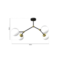 Milagro - Lampa sufitowa JOY BLACK / GOLD 4xE14