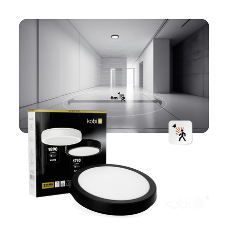 Plafon LED NAIROS G2 18W 3CCT IP65 czarny Kobi Premium