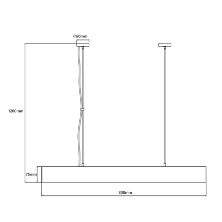 Lampa Wisząca Luci M 80 cm Czarna Sterowanie Tuya 32W LED Zmienna Barwa CCT