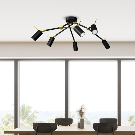 Milagro - Lampa sufitowa IRIS Black/Gold 6x mini GU10