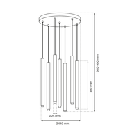 Milagro - Lampa wisząca MONZA BRASS 7xG9 max 8W LED