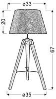 LUGANO LAMPA GABINETOWA 1X60W E27 BRĄZOWY + ABAŻUR O TYM SAMYM INDEKSIE