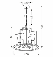 Datus lampa sufitowa czarny 4x40W E27