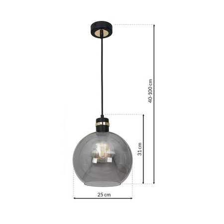 Milagro - Lampa wisząca OMEGA BLACK/GOLD 1xE27