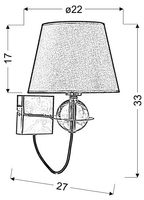 TESORO LAMPA KINKIET 1X40W E14 BRĄZOWY