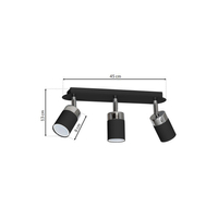 Milagro - Lampa sufitowa JOKER BLACK/CHROME 3xGU10