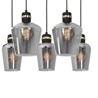 Milagro - Lampa wisząca RICHMOND BLACK / GOLD 5xE27  Prostokąt