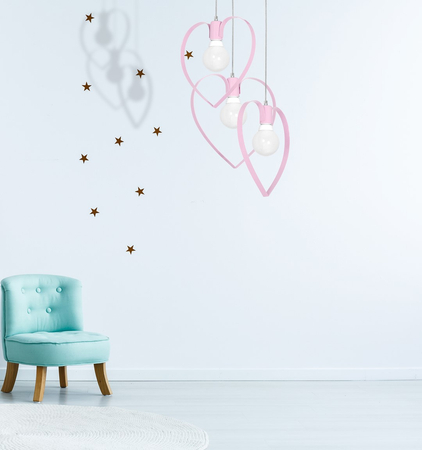 Milagro - Lampa wisząca AMORE PINK 3xE27