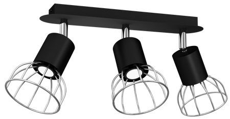 Milagro - Lampa Sufitowa DANTE BLACK/SILVER 3x mini GU10