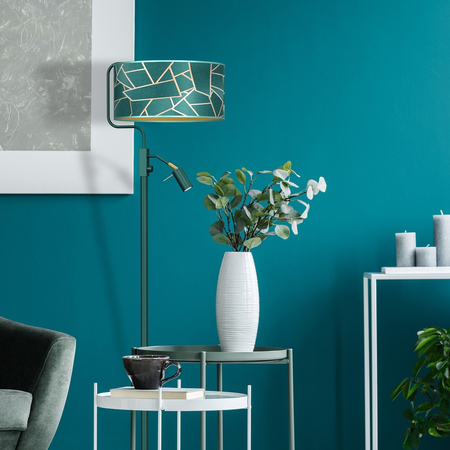 Milagro - Lampa podłogowa ZIGGY GREEN Gold/Bottle 1xE27 +        1x mini GU10