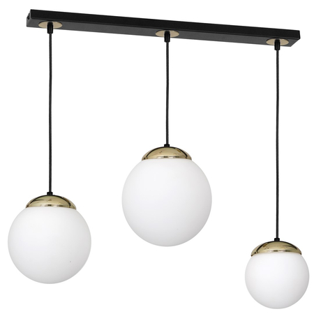 Milagro - Lampa wisząca SPARTA BLACK / GOLD 3xE14