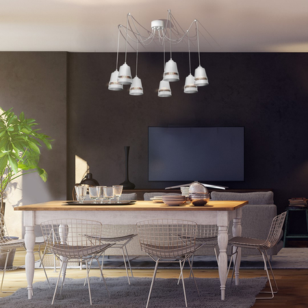 Milagro - Lampa Wisząca APOLLO WHITE 7xE27