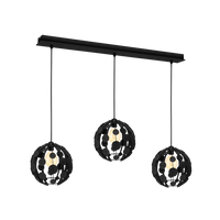 Milagro - Lampa wisząca GAIA BLACK / WOOD 3xE27 60W