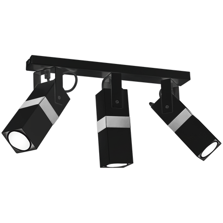 Milagro - Lampa sufitowa VIDAR BLACK/CHROME 3xGU10