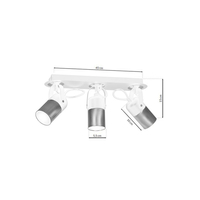 Milagro - Lampa sufitowa WILSON WHITE 3xGU10