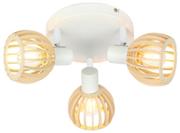 ATARRI LAMPA SUFITOWA PLAFON 3X25W E14 BIAŁY+DREWNO