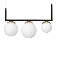 Milagro - Lampa wisząca SPARTA BLACK / GOLD 3xE14