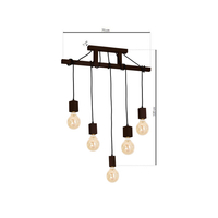 Milagro - Lampa Wisząca JACK 5xE27 Orzech