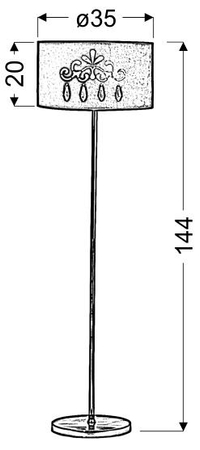 DECOR LAMPA PODLOGOWA CZERWONA 1X60W E27 + ABAŻUR 77-30729