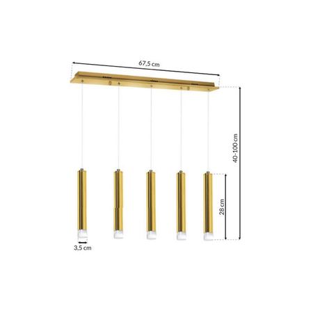 Milagro - Lampa wisząca GOLDIE 5x5W LED